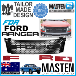 Fit For Ford PX Ranger T6 Grille Front Matte Red Bar T6 2012 - 2014 U.S Raptor Style grille