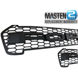 Fit For Ford Ranger Front Grille Grill with 3 LED Lights - PX2 MK2 2015-2017 Matte Black