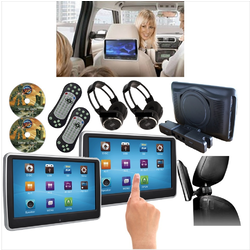 2 x 10.1" Slim Touch Screen Car Headrest DVD Player HD Game TFT Screen HDMI Monitor