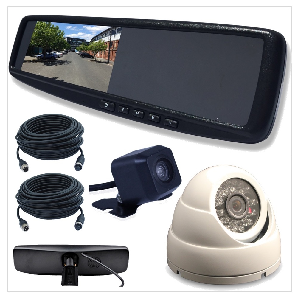 4.3 LCD Rearview Mirror Monitor with 2 Inputs Vehicle Specific Mount INC Cam Kit KIT-CAM15-M