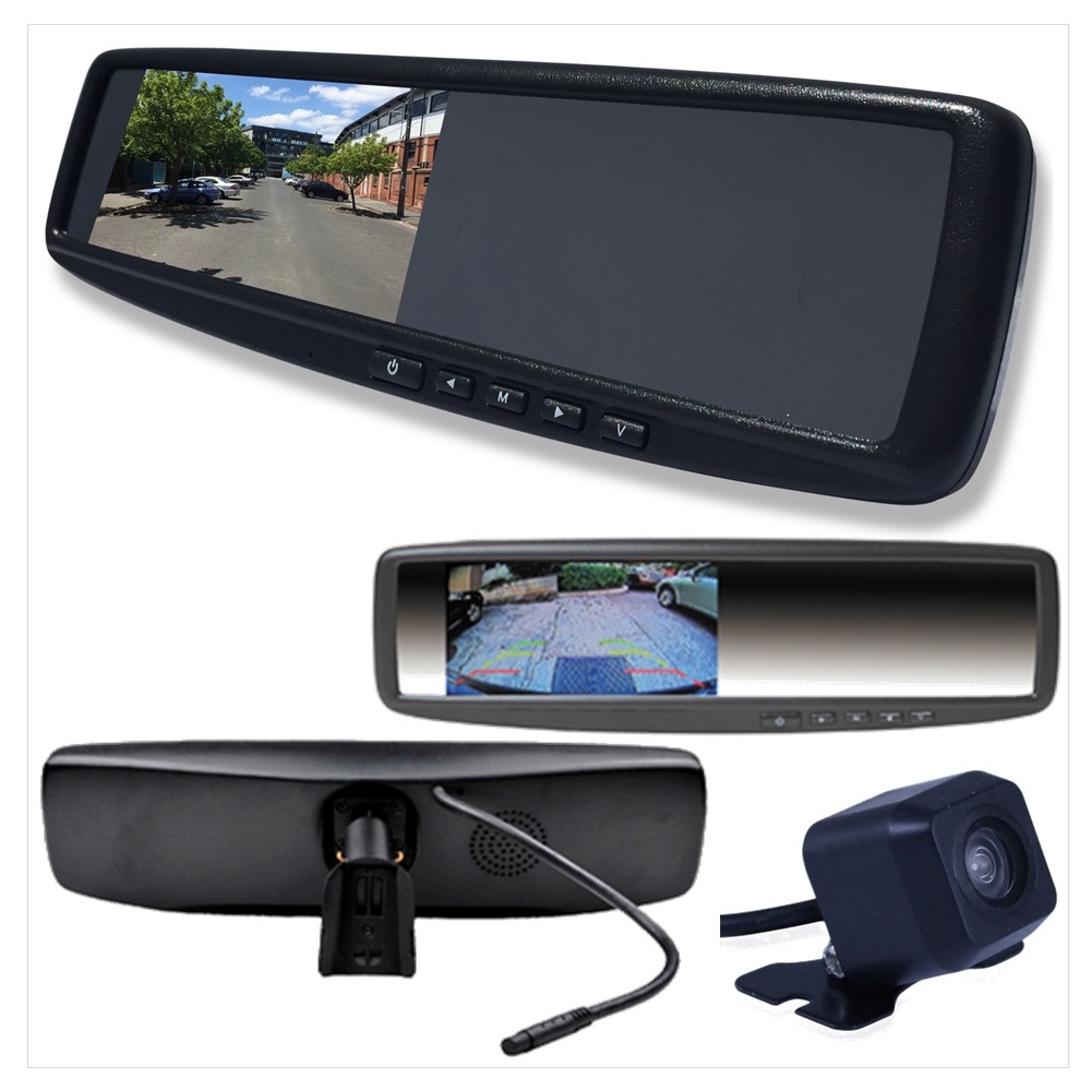 4.3 LCD Rearview Mirror Monitor with 2 Inputs Vehicle Specific Mount INC Cam MM-01C
