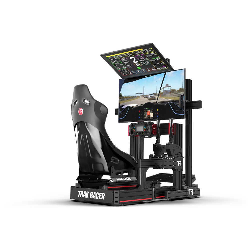 TRACK RACER Freestanding Dual Monitor Stand - up to 80" Displays
