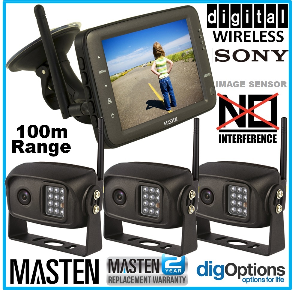//5/" Monitor Reverse Rear View Cam IR CCD Camera Truck Car /& 2 2.4GHz Wireless HD