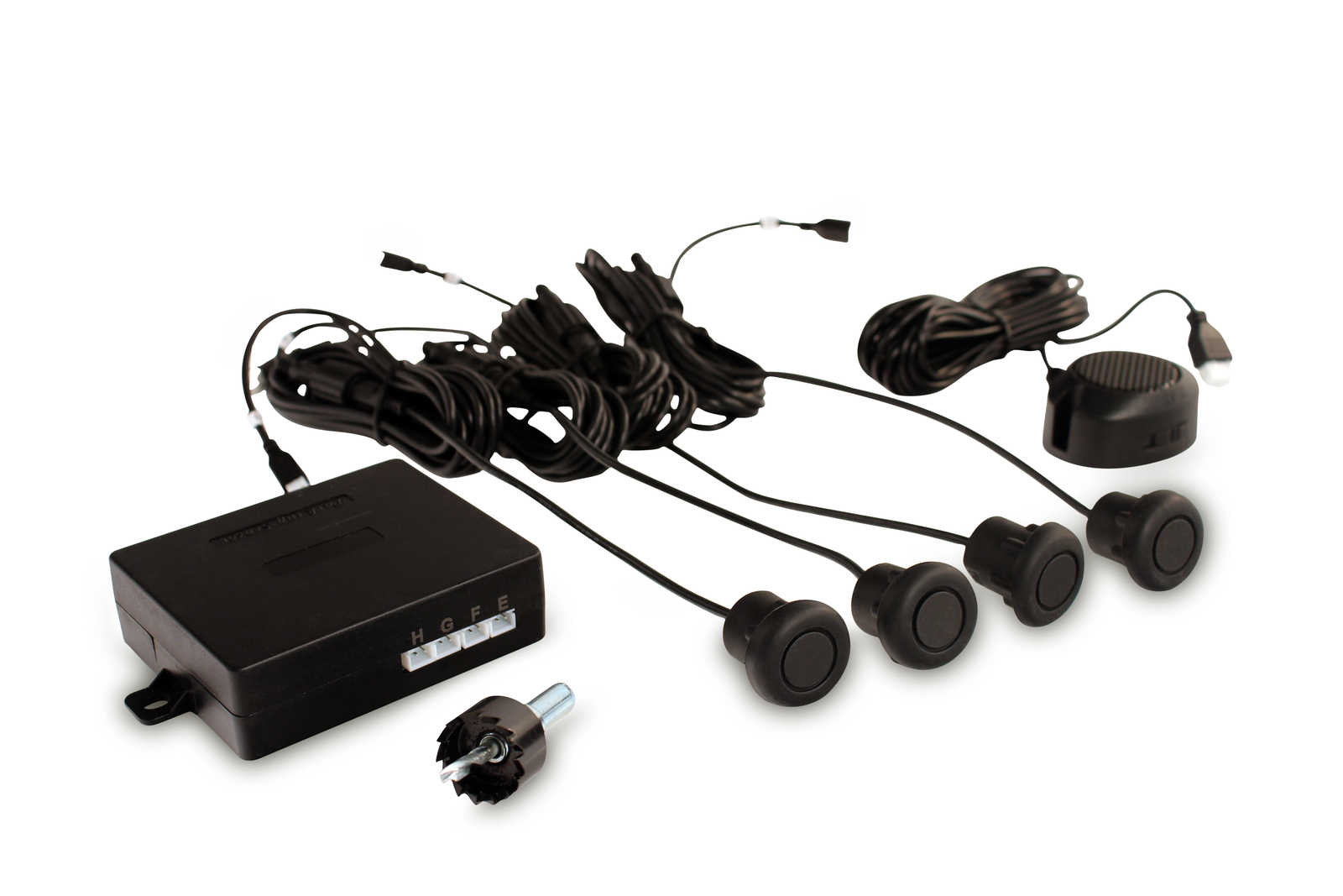 4 Front Black Rubber Metal Bumper Sensors Suits All Reverse Sensor Parking Kits