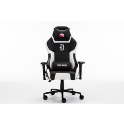 Trak Racer DIABLO Gaming Chair - Office Computer Racing PU Leather Executive Black White Race DIAB-W
