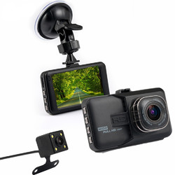 3.2" LCD Dash Cam Dual Camera Video Car DVR Recorder 1080P HD Night Vision G-sensor 170° FHD 1296P 30FPS