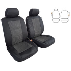 Tailor Made Custom Seat Covers Airbag Safe Waterproof Outback Poly Canvas Charcoal for Toyota Hiace Van Lwb 03/2005-On