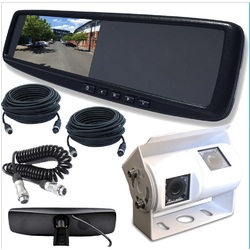 4.3 LCD Rearview Mirror Monitor with Dual Twin View CCD Cameras and Cables Fit