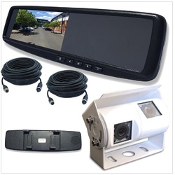 4.3LCD Rearview Mirror Monitor with 2 Inputs Universal Clip OnStyle Camera INC  