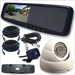 4.3 LCD Rearview Mirror Monitor with 2 Inputs Universal Clip OnStyle Camera INC KIT-CAM20-M