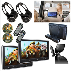 2 x 10.1" Slim Car Headrest DVD Player HD Game TFT Screen HDMI Monitor