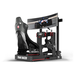TRAK RACER TR8020 Black Aluminium Floor Single Monitor Stand with VESA Mount - for displays up to 80" KIT-TR80SMLSINFM-BLK2