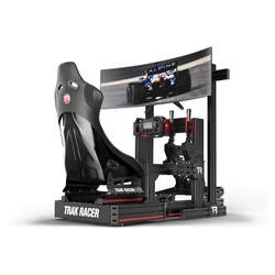 TRACK RACER TR8020 Black Aluminium Floor Single Monitor Stand with VESA Mount - for displays up to 80" KIT-TR80SMLSINFM-BLK2