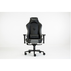 TRACK RACER KNIGHT Gaming Chair - Office Computer Racing PU Leather Executive Black Grey Race KNIGHT-G