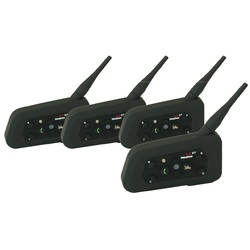 4 x Premium 6 Rider Motorbike Bluetooth / Intercom up to 1000m Stream Music