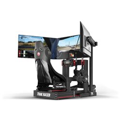 TRACK RACER Freestanding Triple Monitor Stand - up to 45" Displays | MS-FM-SIN-TR-AU