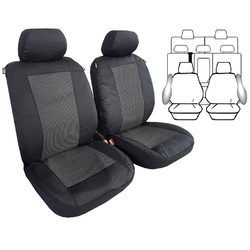 Tailor Made Custom Seat Cover Prado 3 Rows Airbag Safe Waterproof Outback Poly Canvas Charcoal for Toyota Prado 120 Series 02/2003-10/2009 PRAD02PRPBG