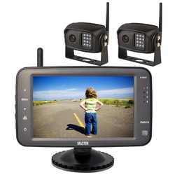2.4GHz HD Wireless 5" Monitor & 2 CCD Camera Revese Rear View Kit Car Truck Digital Horse Float