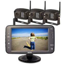 2.4GHz HD Wireless 5" Monitor 3 CCD Camera Reverse Rear View Kit Car Truck Horse Float