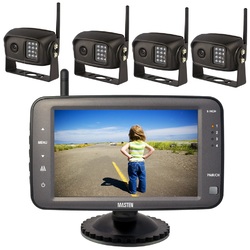 2.4GHz HD Wireless 5" Monitor 4 CCD Camera Reverse Car Truck Horse Float Kit Digital View Rear