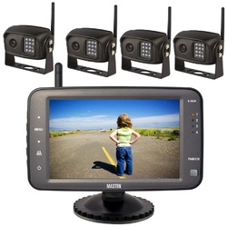  2.4GHz HD Wireless 5" Monitor 4 CCD Camera Reverse Car Truck Horse Float Kit Digital View Rear
