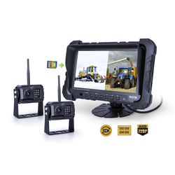 2.4GHz AHD 720P Wireless Camera x2 System 7" Quad-View Monitor Kit Car Truck Digital Horse Float