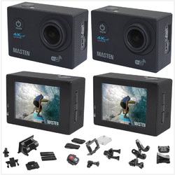 2 x Ultra HD 4K 1080p WIFI Waterproof Sports Action Video Camera Fit Mount Masten