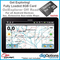 Android Detailed Australia-wide Topographic Digital Maps & OziExplorer on 8GB Card