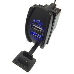 Dual Blue-Lit 5V 3.1A USB Charger Dash-Mount Rocker Switch for Cars Trucks Boats SP-2USB-B