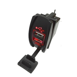 Dual Red-Lit 5V 3.1A USB Charger Dash-Mount Rocker Switch for Cars Boats Trucks SP-2USB-R