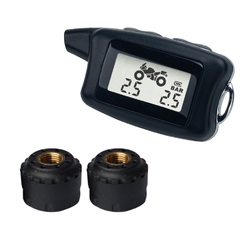 TPMS Motor Cycle Bike Wireless DIY Tire Pressure Monitor System 2Sensors LCD Tyre