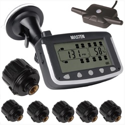 TPMS Tyre Pressure Monitoring System With 6 X External Cap Sensors for Caravan Truck RV Sensor LCD 4WD Wireless 4x4 TP-24-6E