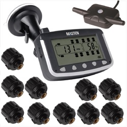 10 Truck TPMS Tyre Pressure Monitoring System Caravan Truck RV Sensor LCD 4WD Wireless 4x4 TP-27-10