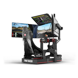 Trak Racer Black Cockpit-Mounted Monitor 4 Computer Screen Stand Quad Monitor Mounts and VESA Mounts