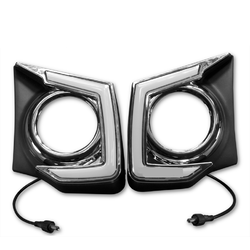 Set of 2 Masten Offroad Premium & Durable Daytime Running Lights UV Stable Light Covers Fit For Mitsubishi L200 Base 4-Door 2015-2016 Triton-D-L
