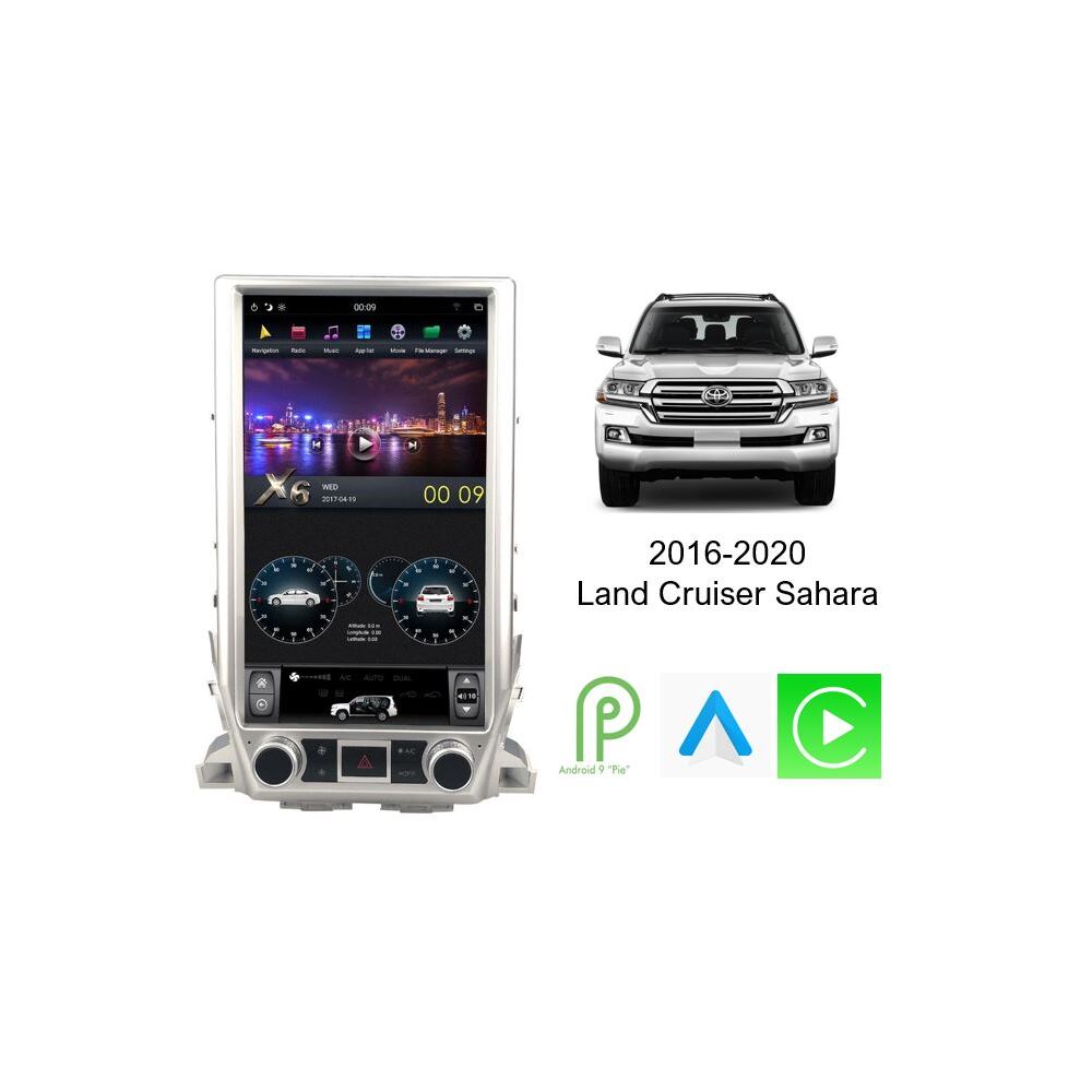 Android 9 16" GPS Bluetooth Car Player Navigation System For Toyota Landcruiser Sahara 2015+