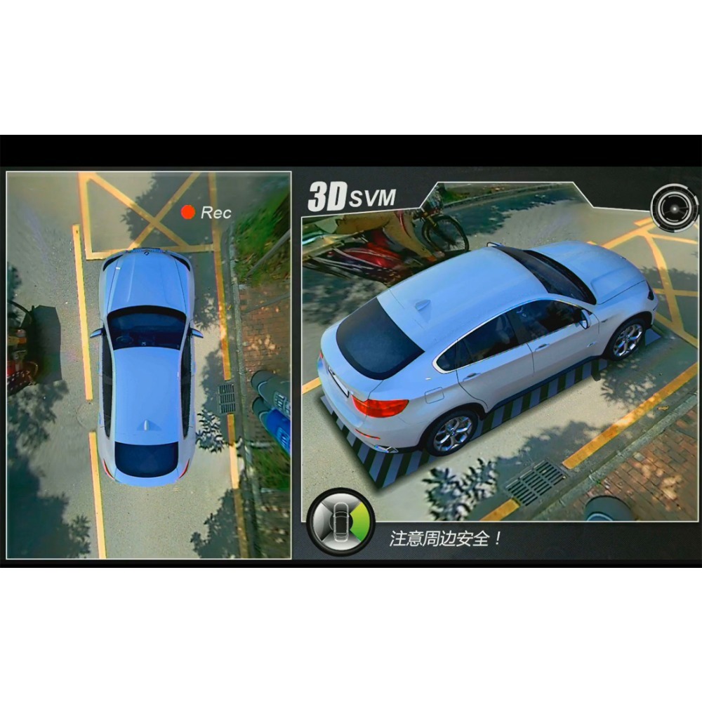 3D 360 Degree All Round View Camera Kit For Passenger Vehicles HD G-Sensor 4 x High Definition Masten Ultra-Wide Angle Cameras