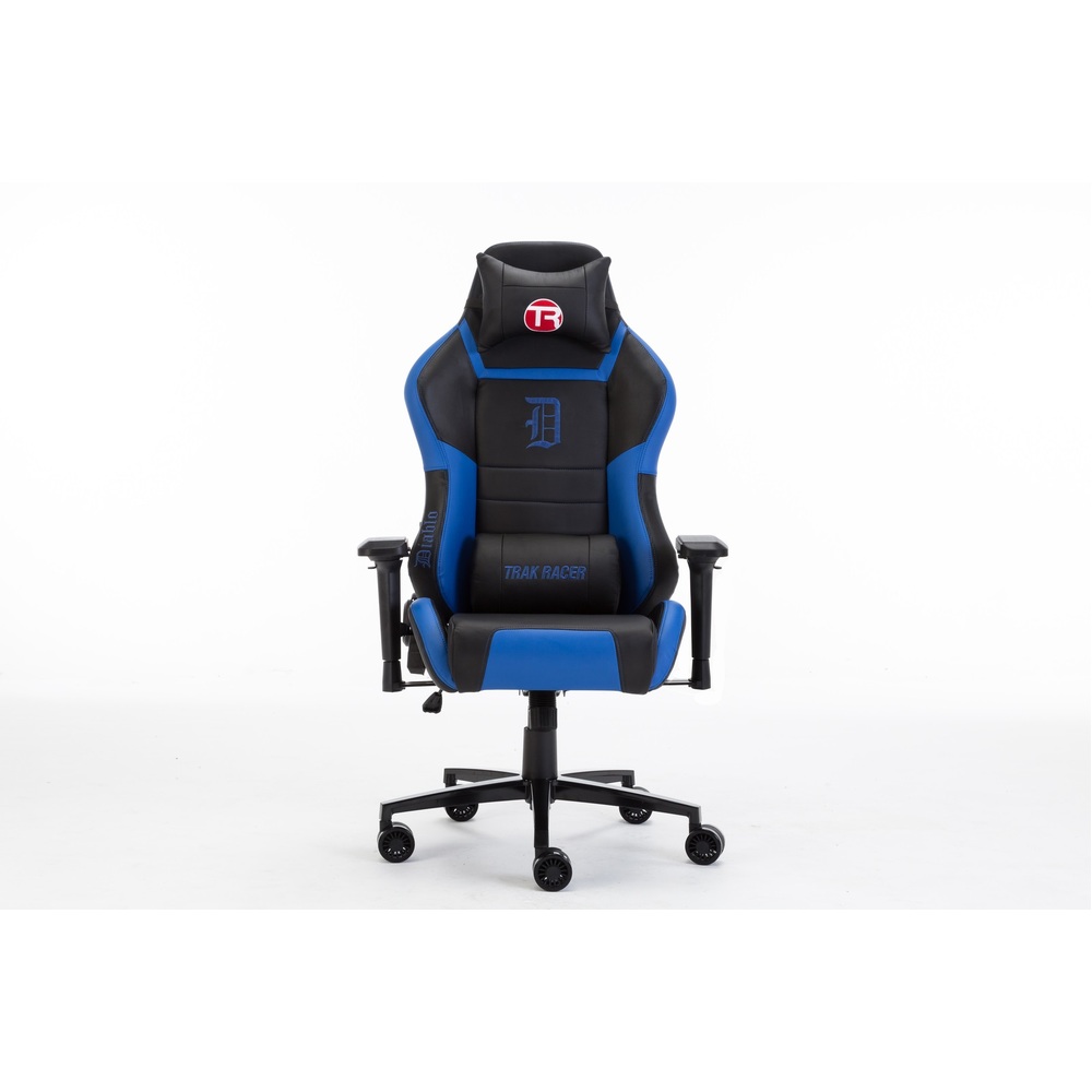 TRAK RACER DIABLO Gaming Chair | Office Computer Racing PU Leather 4 Way Adjustable Armrest & Soft Padding Ergonomic Black & Blue Race | DIAB-L