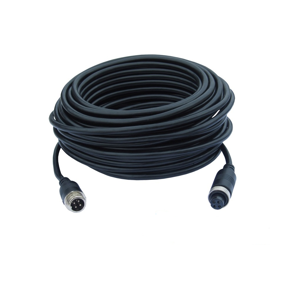 4-Pin Shielded Aviation Camera Extension Cable Single Rear View Reversing Camera Industrial Grade Plugs Car Truck 10m | EC-10