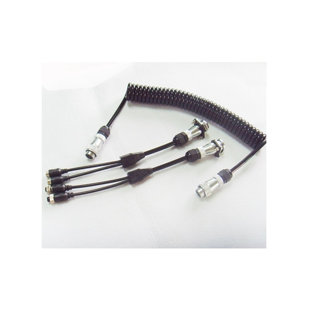  2 Two Camera Woza Suzi Coil Spiral Hitch Cable 4metre 5-Pin Din Aviation Plug Video EC-S02