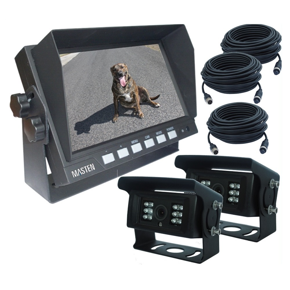  7" HD Monitor & Premium CMOS 2 Camera Horse Float Camera Kit Night Vision 