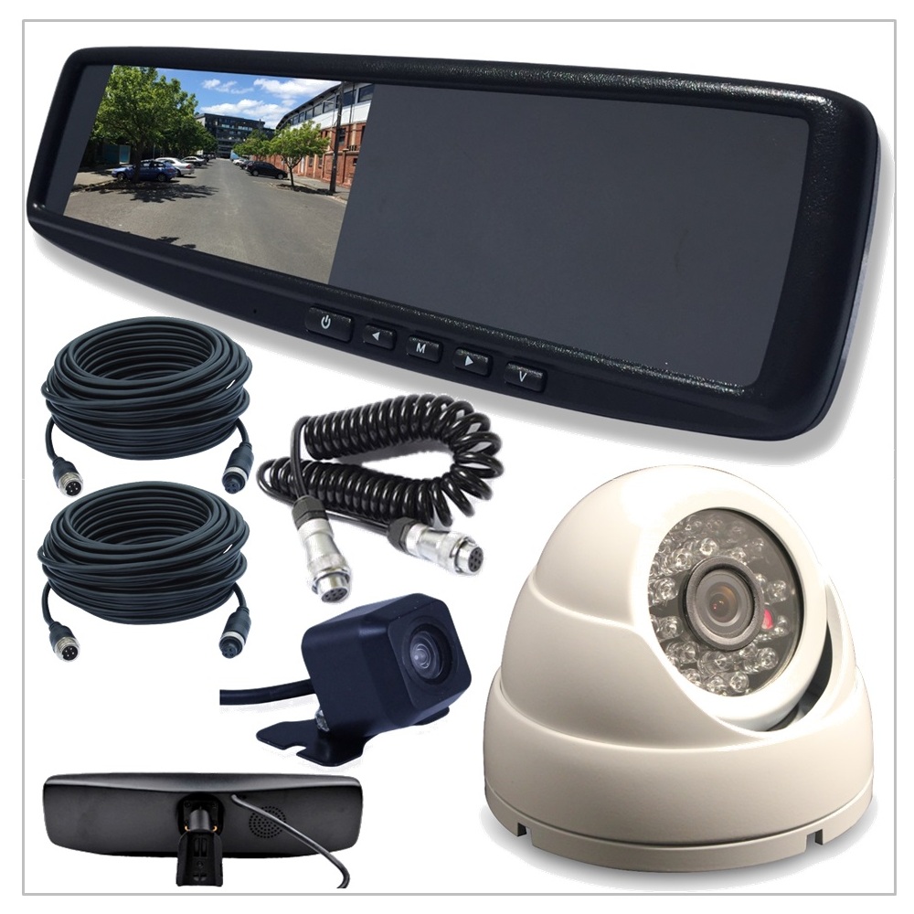 4.3 LCD Rearview Mirror Monitor with 2 Inputs Vehicle Specific Mount Camera  INC KIT-CAM16-M