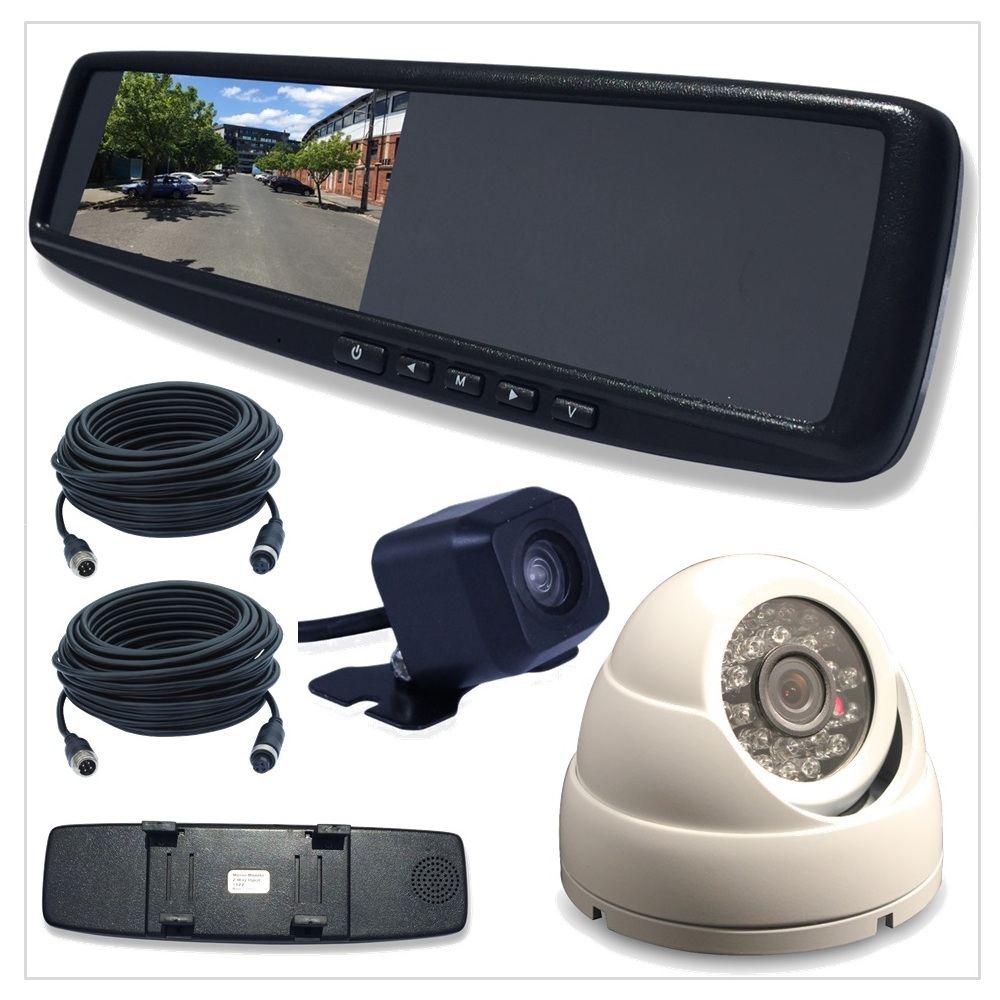  4.3 LCD Rearview Mirror Monitor with 2 Inputs Universal Clip OnStyle INC CAM KIT-CAM19-M