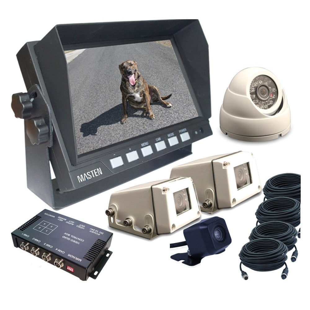  7" HD Monitor & CCD All-Round Blind Spot Reverse Camera/Truck/Bus Kit HD KIT-CAM5-M