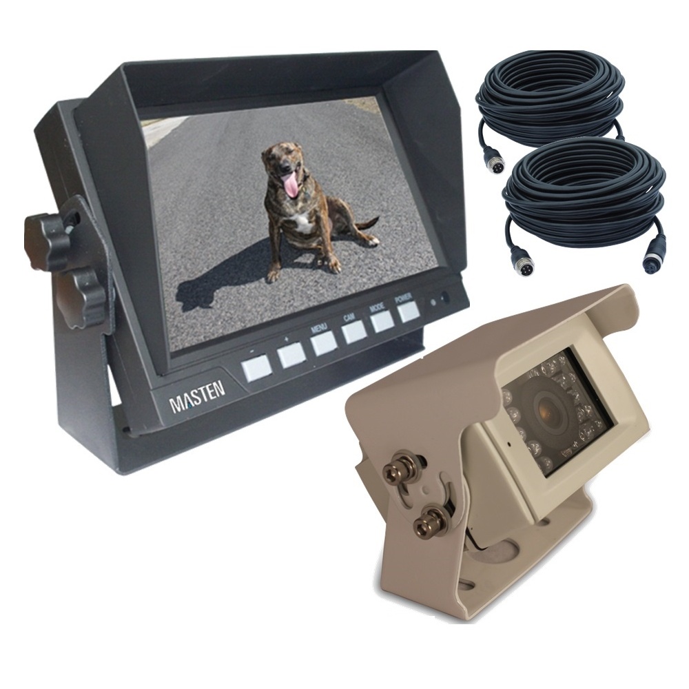  7" HD Monitor Premium CCD 700TVL Camera Kit RCA Adapter 7.5 &15m Cable KIT-CAM6-M