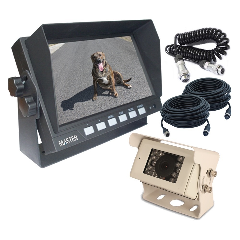  7"HD Monitor Caravan CMOS Reverse Camera Kit Safety Visibility Spiral Cable KIT-CAM7-M