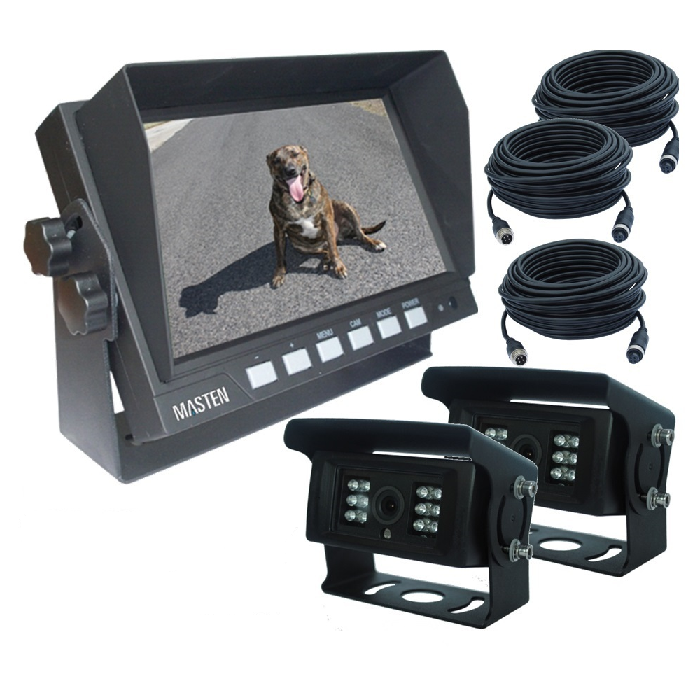 7" HD Monitor & 2 X Premium CCD Reverse Camera Horse Float Kit Reversing 700TVL KIT-CAM9-M