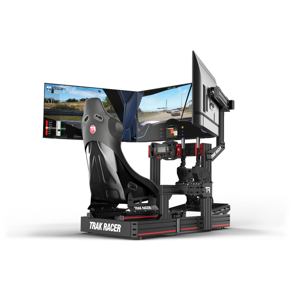 TRAK RACER TR8020 Black Cockpit-Mounted Monitor Stand with Triple Monitor Mount KIT-TR80SMLTRICM-BLK