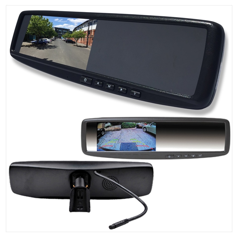 FULL REPLACEMENT 2 CAMERA INPUTS HOLDEN PURE OEM STYLE REVERSING MIRROR 