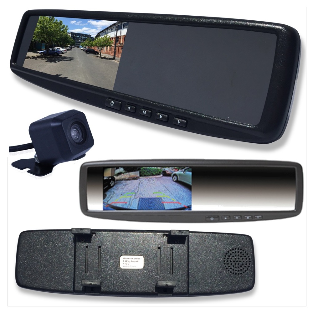 4.3 LCD Rearview Mirror Monitor & 2 Inputs Universal Clip OnStyle INC Camera Clip MM-02C